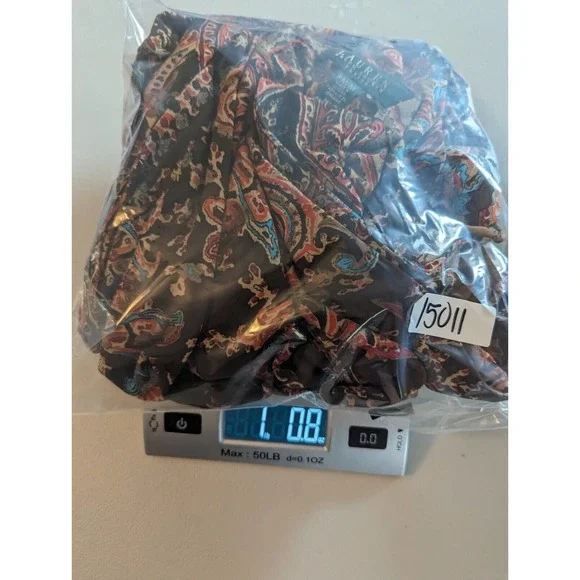 Lauren Ralph Lauren Paisley Print Faux Wrap Dress Sleeveless Belted Size PM - Picture 13 of 13